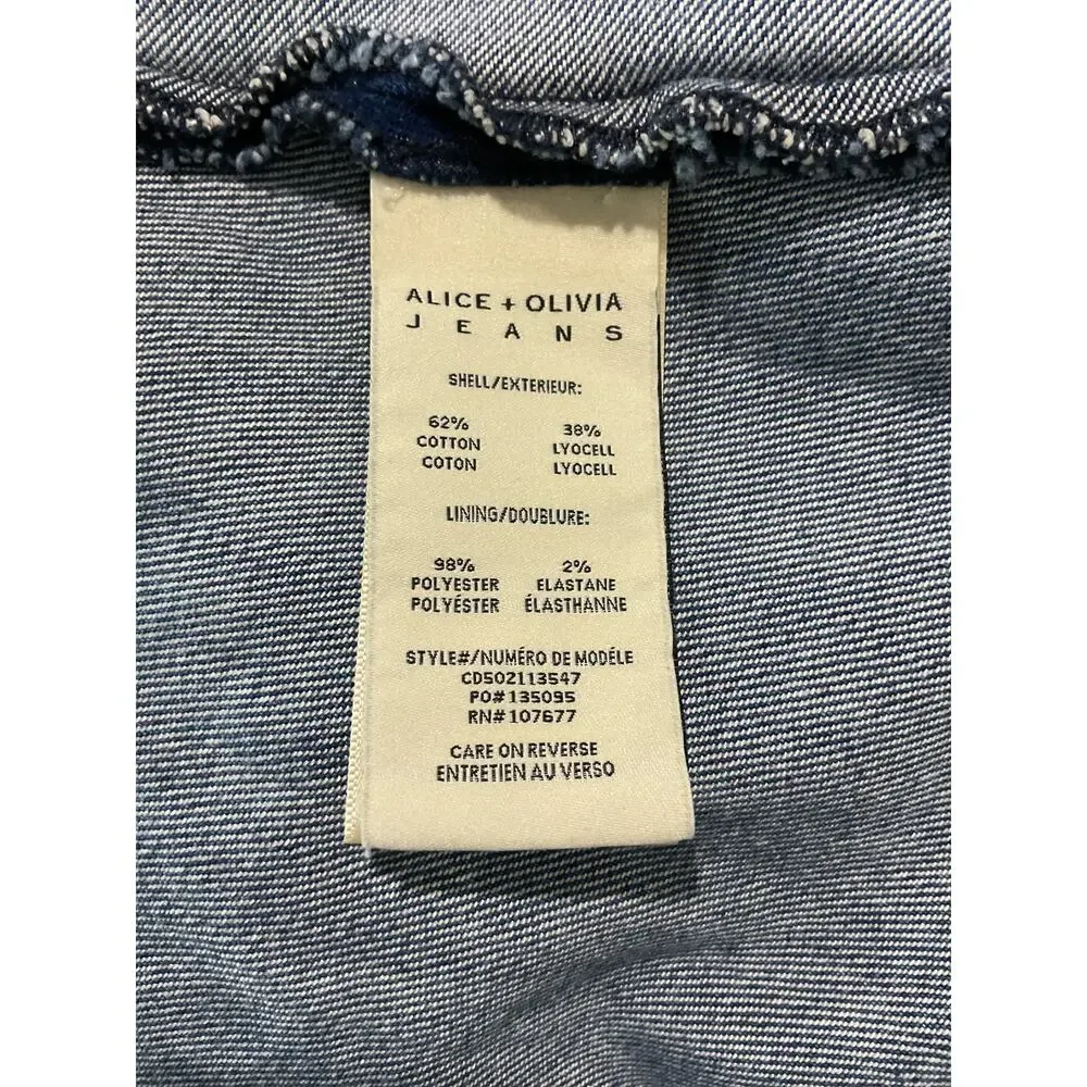 Alice + Olivia Denim Liana Vintage Blue Diana Midi Dress Size 4 - Picture 5 of 6